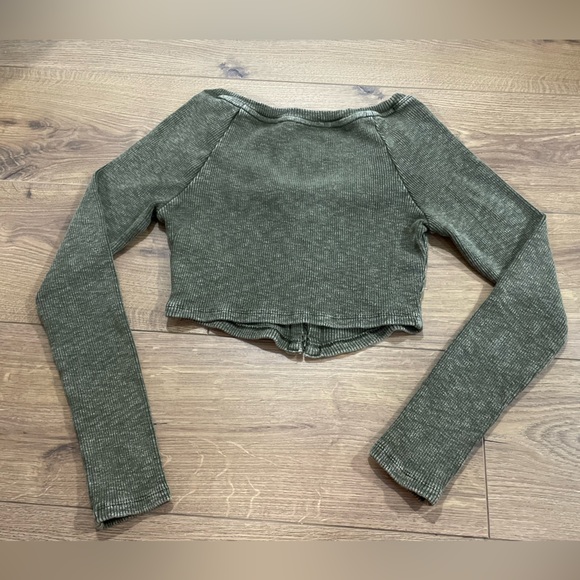 Pilcro Anthropologie Cropped Cardigan Moss Women’s Small - Picture 3 of 7